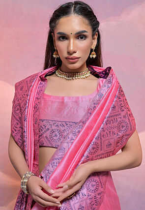 Bangalore Silk Saree in Pink