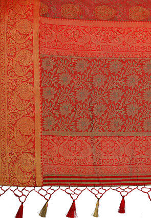 Woven Bangalore Silk Saree in Red