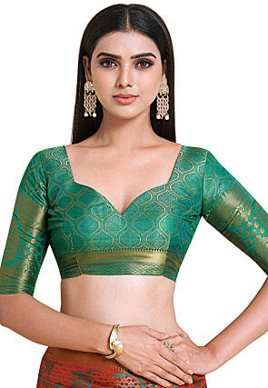 Woven Bangalore Silk Saree in Red