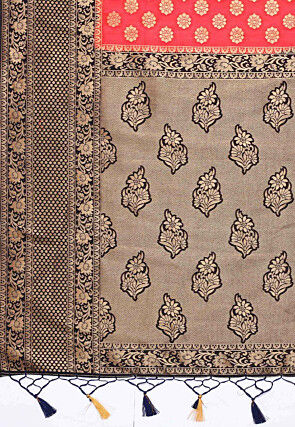 Woven Bangalore Silk Saree in Red