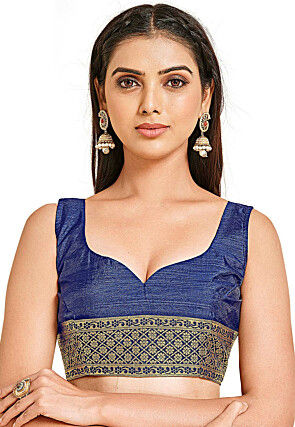 Woven Bangalore Silk Saree in Royal Blue