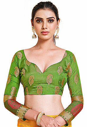 Woven Bangalore Silk Saree in Yellow