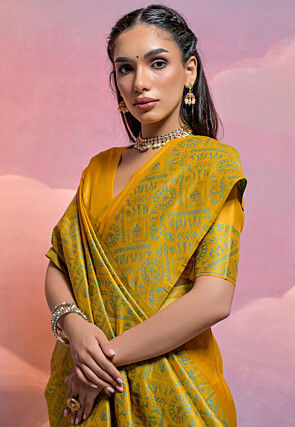 Bangalore Silk Saree in Yellow