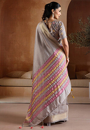 Bhagalpuri Silk Saree in Grey