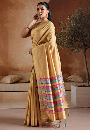 Bhagalpuri Silk Saree in Mustard