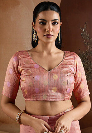 Bhagalpuri Silk Saree in Peach