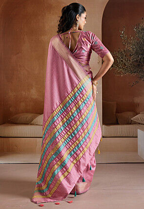 Bhagalpuri Silk Saree in Pink