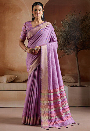 Bhagalpuri Silk Saree in Purple
