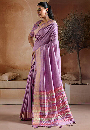 Bhagalpuri Silk Saree in Purple