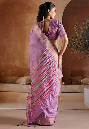 Bhagalpuri Silk Saree in Purple