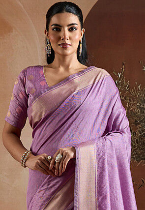 Bhagalpuri Silk Saree in Purple