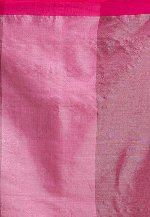 Woven Border Cotton Saree in Pink