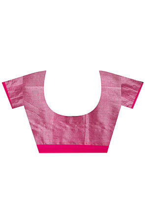 Woven Border Cotton Saree in Pink