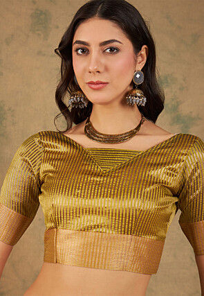 Woven Border Cotton Silk Saree in Yellow