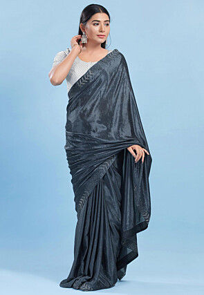 Woven Brocade Silk Blouse in Sliver