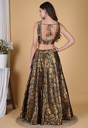 Brocade Lehenga in Black