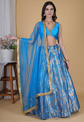Brocade Lehenga in Blue