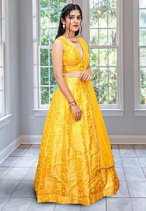 Brocade Lehenga in Yellow