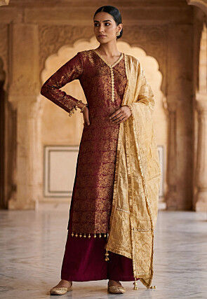 Palazzo Suit - Gota Work - Salwar Kameez: Buy Designer Indian Suits for Women Online