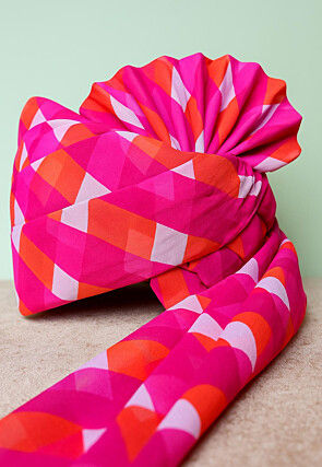 Woven Chanderi Cotton Kids Turban in Beige