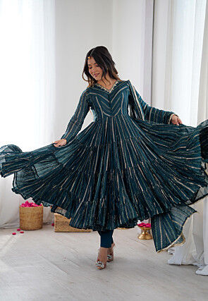 Chanderi Silk Salwar Kameez: Buy Chanderi Suits Online | Utsav Fashion