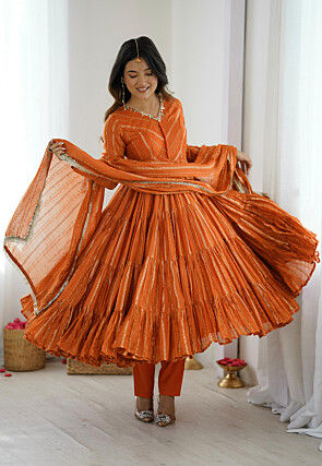 Orange - Mirror Work - Collection of Indian Dresses, Accessories & Clothing  in Ethnic Fashion