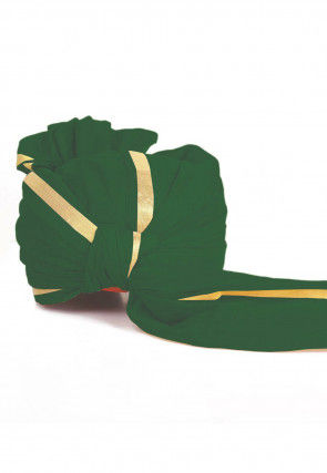 Woven Chanderi Silk Turban in Green