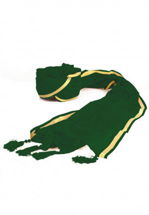 Woven Chanderi Silk Turban in Green