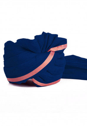 Woven Chanderi Silk Turban in Royal Blue