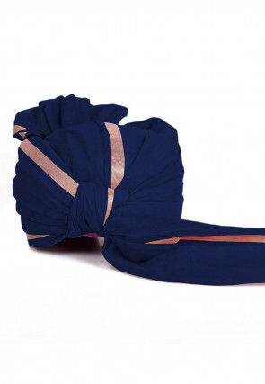 Woven Chanderi Silk Turban in Royal Blue