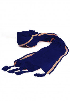 Woven Chanderi Silk Turban in Royal Blue