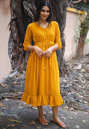 Yellow Haldi Outfit Bridesmaid Dress Gift for Her Prom Reception Cocktail  Mehendi Sangeet Indo Western Outfits for Woman Girls Made2measure - Etsy