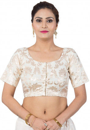 ReadyMade Saree Blouse Indian Designer Wedding Choli Crop Top Fancy Gold Blouse 