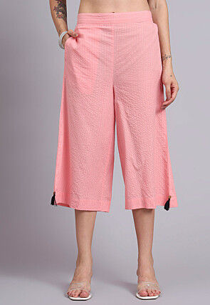 Woven Cotton Jacquard Co Ord Set in Pink