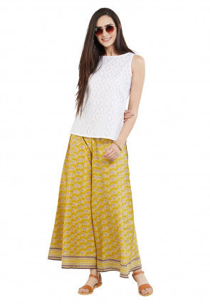 Woven Cotton Jacquard Top in Off White