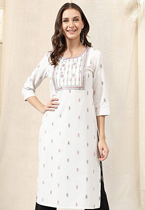 White Indo-Western Kurtas For Women: Buy Latest Designs Online | Utsav ...