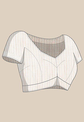 Woven Cotton Saree in Beige