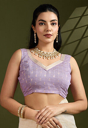 Woven Cotton Saree in Cream