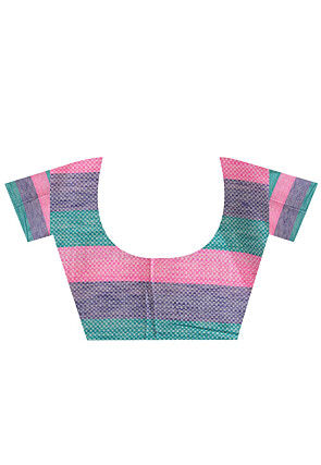 Woven Cotton Saree in Multicolor