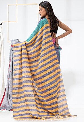 Woven Cotton Saree in Multicolor