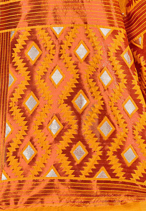 Woven Cotton Saree in Mustard