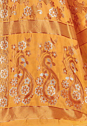Woven Cotton Saree in Mustard