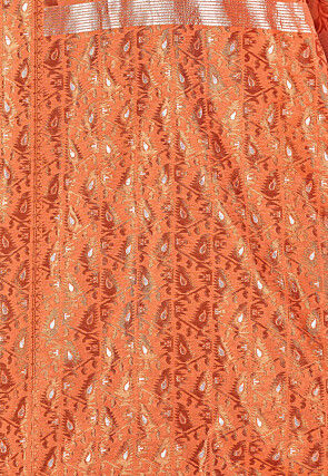 Woven Cotton Saree in Orange