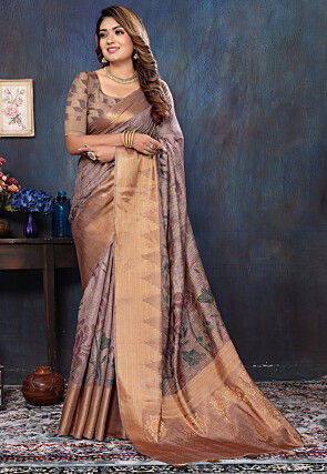 Woven Cotton Saree in Purple