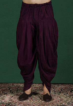 Woven Cotton Sherwani in Violet