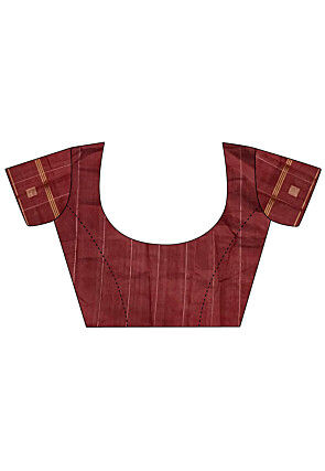 Woven Cotton Silk Saree in Beige