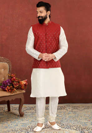 Kurta Jacket Set - Buy Printed Jacket with Kurta Pajama at Manyavar |  Wedding kurta for men, Groom dress men, Indian men fashion