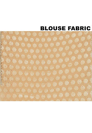 Woven Chiffon Saree in Beige