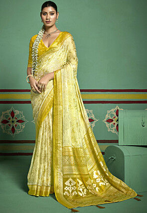 Woven Georgette Brasso Saree in Beige
