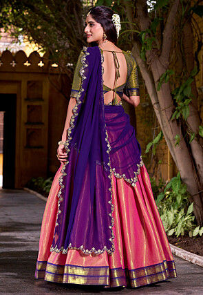 Kanchipuram Lehenga in Pink
